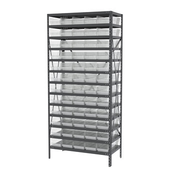 Imagen de Akro-mils AS1879138SC 6500 lb Ajustable Transparente Gris Revestido en polvo Acero 22 ga Abierto Ajustable Sistema de estantería fijo (Imagen principal del producto)