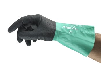 Imágen de Ansell AlphaTec 58-128 Verde Antracita/Gris 9 Nitrilo Apoyado Guantes resistentes a productos químicos (Imagen principal del producto)