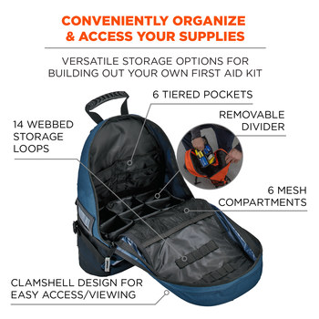 Ergodyne Arsenal GB5243 Azul Poliéster Mochila protectora - Ancho 13 pulg. - Longitud 20 pulg. - Altura 6 pulg. - 720476-13487