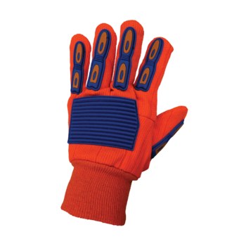 Global Glove Naranja Universal Algodón/Poliéster Guantes de trabajo - Pulgar tipo ala - c18ocpb