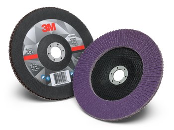3M 769F Tipo 27 Recubierto Óxido de aluminio cerámico Disco de Aletas - Diámetro 7 pulg. - Agujero Central 7/8 pulg. - 05909