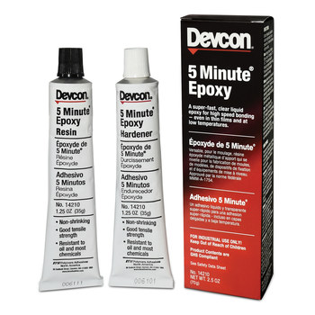 Devcon 5 Minute Transparente Adhesivo epoxi - Base y acelerador (B/A) - 2.5 oz Tubo - 14210