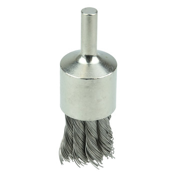 Weiler Acero inoxidable Cepillo de copa - Accesorio Vástago sin rosca - Diámetro 3/4 pulg. - Diámetro de la cerda 0.014 pulg. - Material de la copa: niquelado - 10387