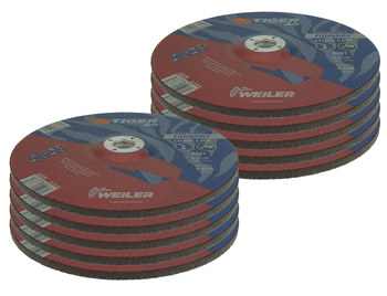 Weiler Tiger AO Rueda de desbaste con centro hundido 68376 - 9 pulg. - Óxido de aluminio - 24 - T