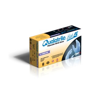 Imágen de QRP Qualatrile BQF12 Azul Grande Látex Guantes desechables (Imagen principal del producto)