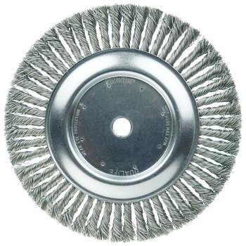 Weiler 08878 Wheel Brush - 10 in Dia - Knotted - Cable Twist Steel Bristle