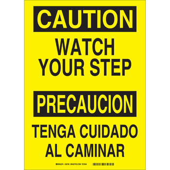 Imágen de Brady B-401 Poliestireno Rectángulo Blanco Inglés/Español Cartel de prevención de caída 38700 (Imagen principal del producto)