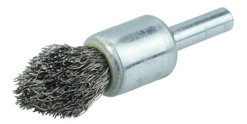 Weiler Stainless Steel Cup Brush - Shank Attachment - 1/2 in Diameter - 0.010 in Bristle Diameter - Brush Style: Controlled Flare - 10313