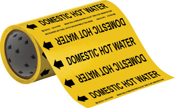 Imágen de Brady Negro sobre amarillo Vinilo 41459 Marcador de tubería autoadhesivo (Imagen principal del producto)