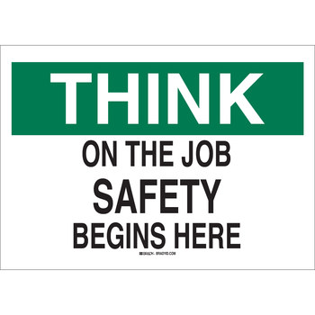 Imágen de Brady B-120 Poliéster reforzado con fibra de vidrio Rectángulo Blanco Inglés Cartel de sensibilización de seguridad 70462 (Imagen principal del producto)