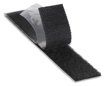 3M Scotchmate SJ3572 Negro Sujetador recerrable - Gancho con 300 ganchos/in² Recuento de tallos - 1 pulg. Anchura x 50 yd Longitud - Adhesivo Adhesiva - 86286