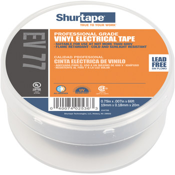 Shurtape Negro Cinta eléctrica - 3/4 pulg. Anchura x 66 pies Longitud - 7.0 mil Espesor - shurtape 104706