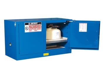 Justrite Sure-Grip EX Gabinete de almacenamiento de material peligroso Piggyback 861728 - 17 gal - Azul real - 15456