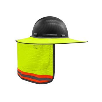 Global Glove FrogWear HV Parasol desmontable para casco GLO-HNS1 - Amarillo/verde de alta visibilidad - 29314