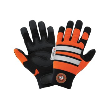 Global Glove Hot Rod h9000VIS Negro/Naranja/Blanco Grande Cuero sintético Cuero sintético Guantes de trabajo - hr9000vis lg