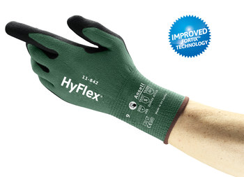 Ansell HyFlex 11-842 Verde 9 Nylon reciclado Nylon reciclado Guantes de trabajo sostenibles - 076490-63243
