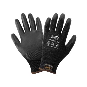 Global Glove Samurai TuffKut PUG-555TS Negro Grande Hilo/fibras Guantes resistentes a cortes - pug-555ts lg