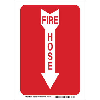 Imágen de Brady B-401 Poliesterino de alto impacto Rectángulo Rojo Inglés Cartel de equipo de fuego 25723 (Imagen principal del producto)