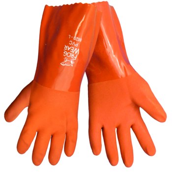 Imágen de Global Glove Frogwear 8620 Naranja Grande PVC Apoyado Guantes resistentes a productos químicos (Imagen principal del producto)