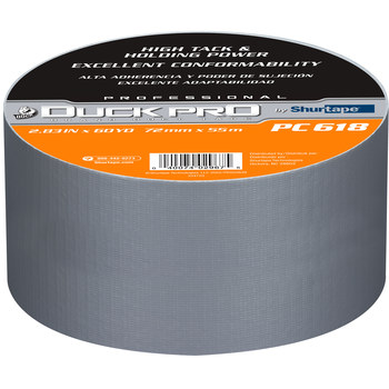 Shurtape Duck Pro PC 618S Plateado Cinta para ductos - 72 mm Anchura x 55 m Longitud - 10 mil Espesor - shurtape 105517