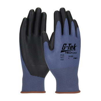 PIP G-Tek NeoFoam 34-600 Azul/Negro Grande Nailon Guante resistente a cortes - Longitud 9.5 pulg. - 616314-21527