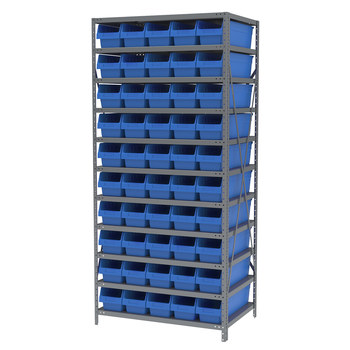 Imagen de Akro-mils AS2479094 Shelfmax 6500 lb Ajustable Azul Gris Revestido en polvo Acero 22 ga Abierto Ajustable Sistema de estantería fijo (Imagen principal del producto)