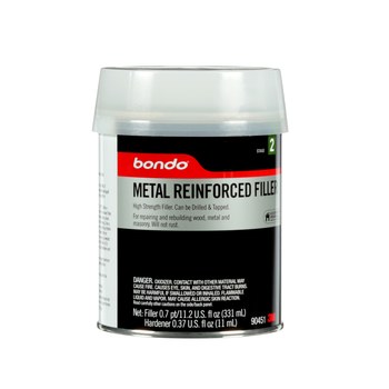 3M Bondo 90451 Base y acelerador (B/A) Rellenador Metalizado Masilla 0.7 pt Lata Relleno de 11.2 fl. oz, Endurecedor de 0.37 fl. oz