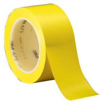 3M 471 Amarillo Cinta de marcado - 3/4 pulg. Anchura x 36 yd Longitud - 5.2 mil Espesor - Un solo lado Adhesiva - 68852