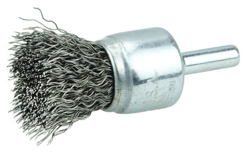 Weiler Wolverine Acero Cepillo de copa - Accesorio Vástago sin rosca - Diámetro 3/4 pulg. - Diámetro de la cerda 0.014 pulg. - 36246