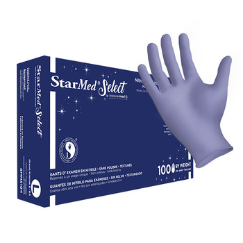 Sempermed StarMed Select Morada Grande Nitrilo Guantes desechables para revisión y uso general - Grado Examen - Caja Dosificadora Inteligente - 841277-10291