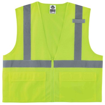 Ergodyne Glowear 8220Z Chaleco de alta visibilidad 21125 - tamaño Grande/XG - Poliéster - Lima de alta visibilidad - ANSI clase 2