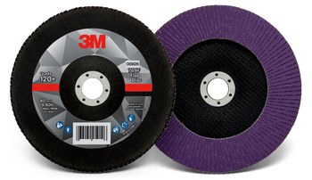 3M 769F Tipo 27 Recubierto Óxido de aluminio cerámico Disco de Aletas - Diámetro 7 pulg. - Agujero Central 7/8 pulg. - 05926