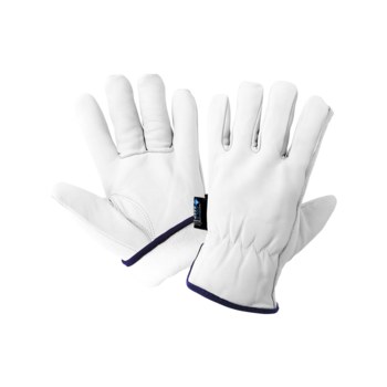 Global Glove woThunder Glove 3200GinT Blanco Grande Cuero Grano Piel de cabra Guantes para condiciones frías - Pulgar montado - Insulación Cold Keep - 3200gint lg