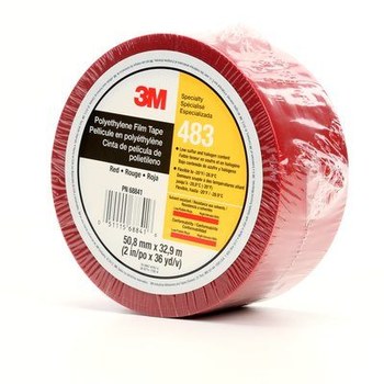 3M 483 Rojo Cinta aeroespacial - 2 pulg. Anchura x 36 yd Longitud - 5 mil Espesor - Un solo lado Adhesiva - 68841
