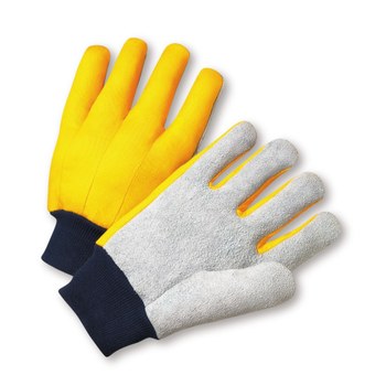 Imágen de West Chester 100Y Azul/Amarillo Grande Cuero Dividir Cuero vacuno Cuero Guantes de trabajo (Imagen principal del producto)