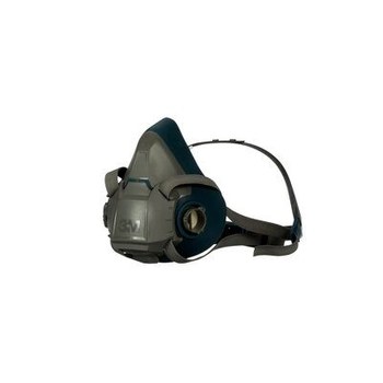 3M Comodidad resistente Serie 6500 6503 Respirador de careta de media máscara 49491 - tamaño Grande - Gris/Verde azulado - Nailon/Silicona - 4 puntos suspensión