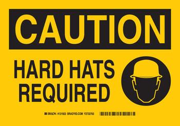 Imágen de Brady B-120 Poliéster reforzado con fibra de vidrio Rectángulo Amarillo Inglés Cartel de PPE 131925 (Imagen principal del producto)