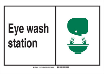 Imágen de Brady B-401 Poliestireno Rectángulo Cartel de lavado de ojos 119988 (Imagen principal del producto)