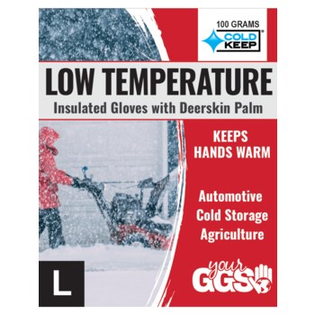 Global Glove 3300DSin Grande Cuero Dividir Gamuza Guante para condiciones frías - Pulgar tipo ala - Insulación Polar - 3300dsin lg