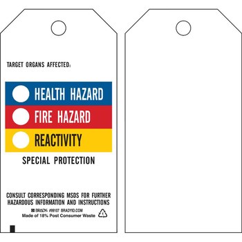 Imágen de Brady Negro/Azul/Rojo/Amarillo sobre blanco Poliéster 99107 Etiqueta de peligro químico (Imagen principal del producto)