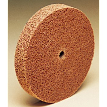 3M Scotch-Brite Unificado Óxido de aluminio Duro Rueda de desbaste - Mediano grado - Accesorio Eje - Diámetro 6 pulg. - Agujero Central 5/8 pulg. - Grosor 1/4 pulg. - 05456
