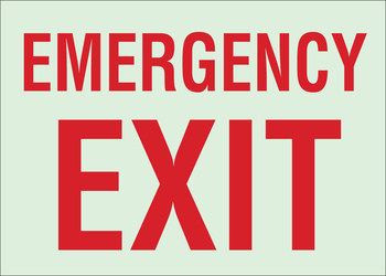 Imágen de Brady Bradyglo B-347 Poliéster/poliestireno Rectángulo Verde Inglés Cartel de salida de emergencia 90495 (Imagen principal del producto)