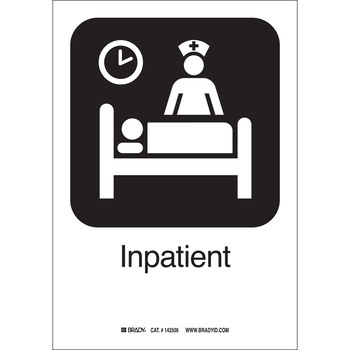 Imágen de Brady B-302 Poliéster Rectángulo Inglés Cartel de paciente hospitalizado 142506 (Imagen principal del producto)