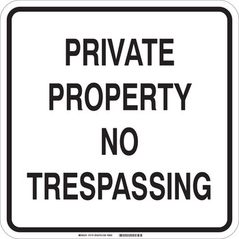 Imágen de Brady B-120 Poliéster reforzado con fibra de vidrio Cuadrado Blanco Inglés Cartel/anuncio de no traspasar 75178 (Imagen principal del producto)