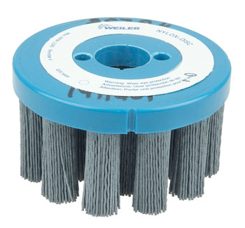 Weiler Nylox Carburo de silicio Disco de cerdas - Mediano grado - Accesorio Agujero sin rosca - Agujero Central 7/8 pulg. - Diámetro de la cerda 0.040 pulg. - 85798