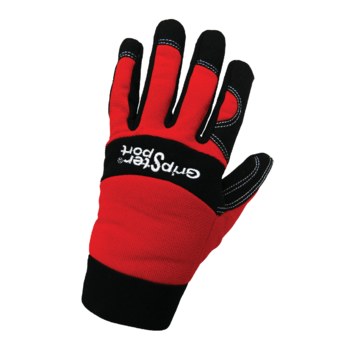 Global Glove Gripster Sport Rojo/negro Mediano Cuero sintético Cuero sintético Guantes de trabajo - Pulgar reforzado - 856187-00143