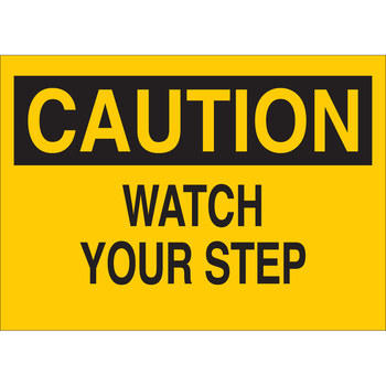 Imágen de Brady B-120 Poliéster reforzado con fibra de vidrio Rectángulo Amarillo Inglés Cartel de prevención de caída 122836 (Imagen principal del producto)