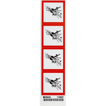 Imágen de Brady Negro/Rojo sobre blanco Diamante Vinilo 118817 Etiqueta de material peligroso (Imagen principal del producto)