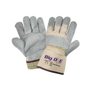 Global Glove Big Ole CR2100 Gris Grande Cuero Dividir Cuero vacuno Guante resistente a cortes - cr2100 lg