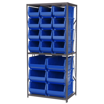 Imagen de Akro-mils AS2479ASSORT 6500 lb Ajustable Azul Gris Revestido en polvo Acero 22 ga Abierto Ajustable Sistema de estantería fijo (Imagen principal del producto)